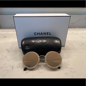 ❌SOLD❌ Chanel 18k Plated Gold Round Sunglasses